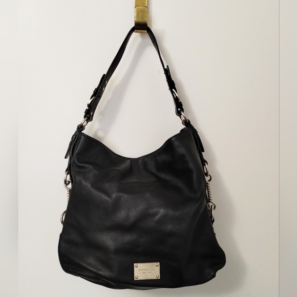 Michael Kors Black Leather Studded Hobo/Shoulder Bag with Dust Bag - Picture 5 of 16